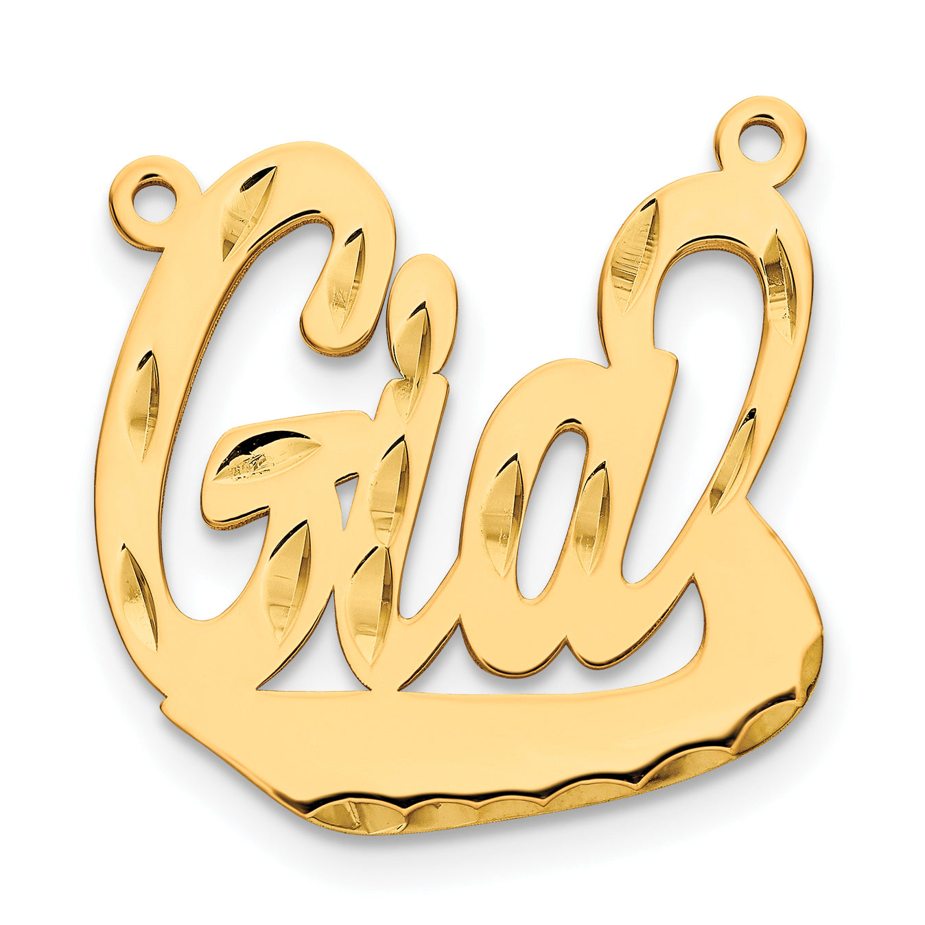 Sterling Silver Gold plated Diamond-cut Name Plate