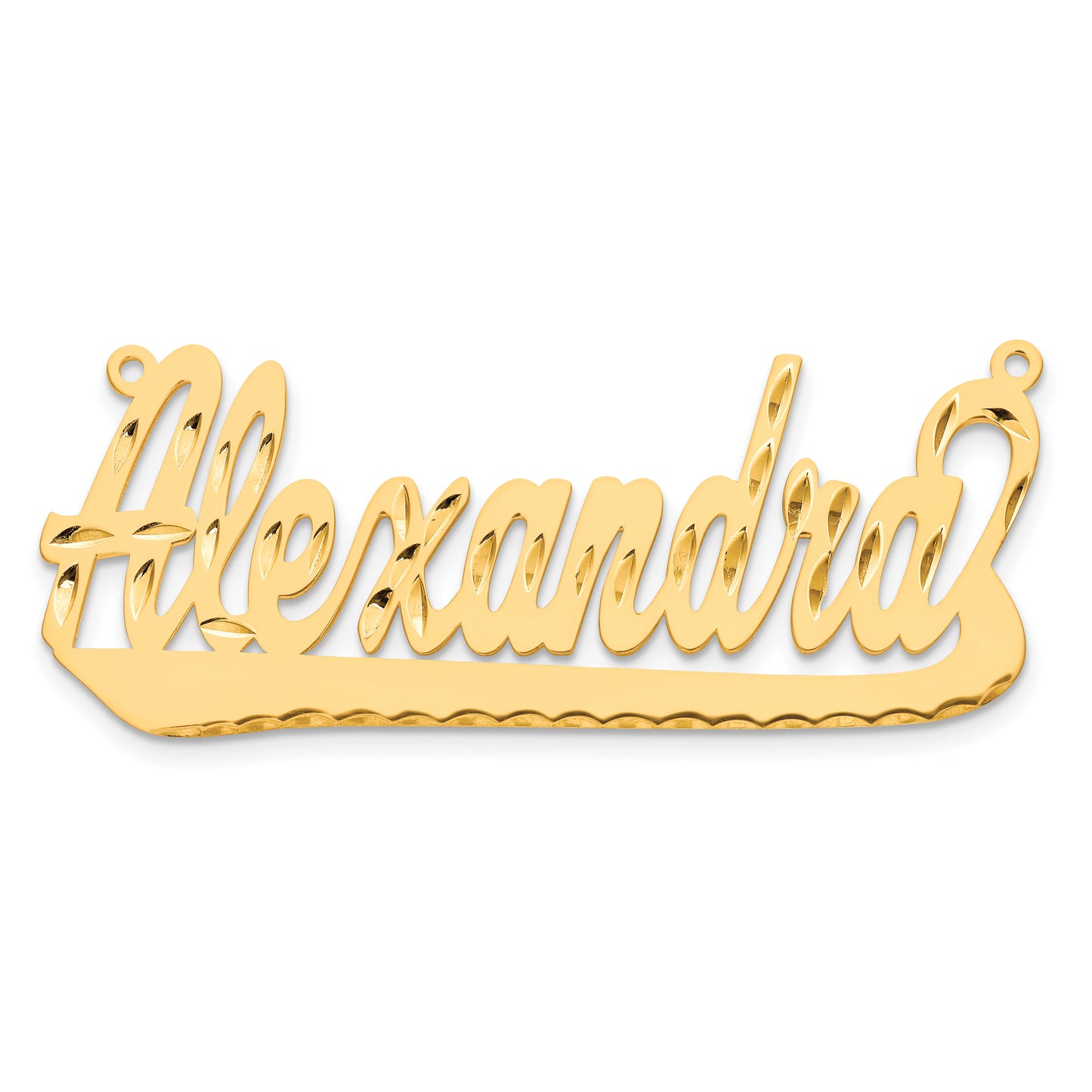Sterling Silver Gold plated Diamond-cut Name Plate