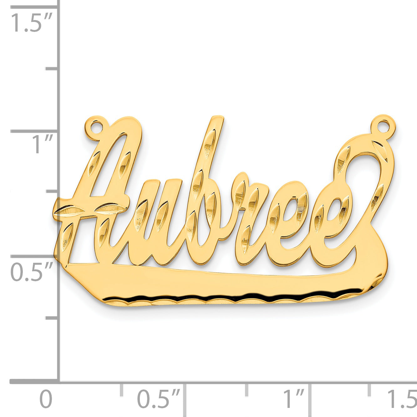 Sterling Silver Gold plated Diamond-cut Name Plate