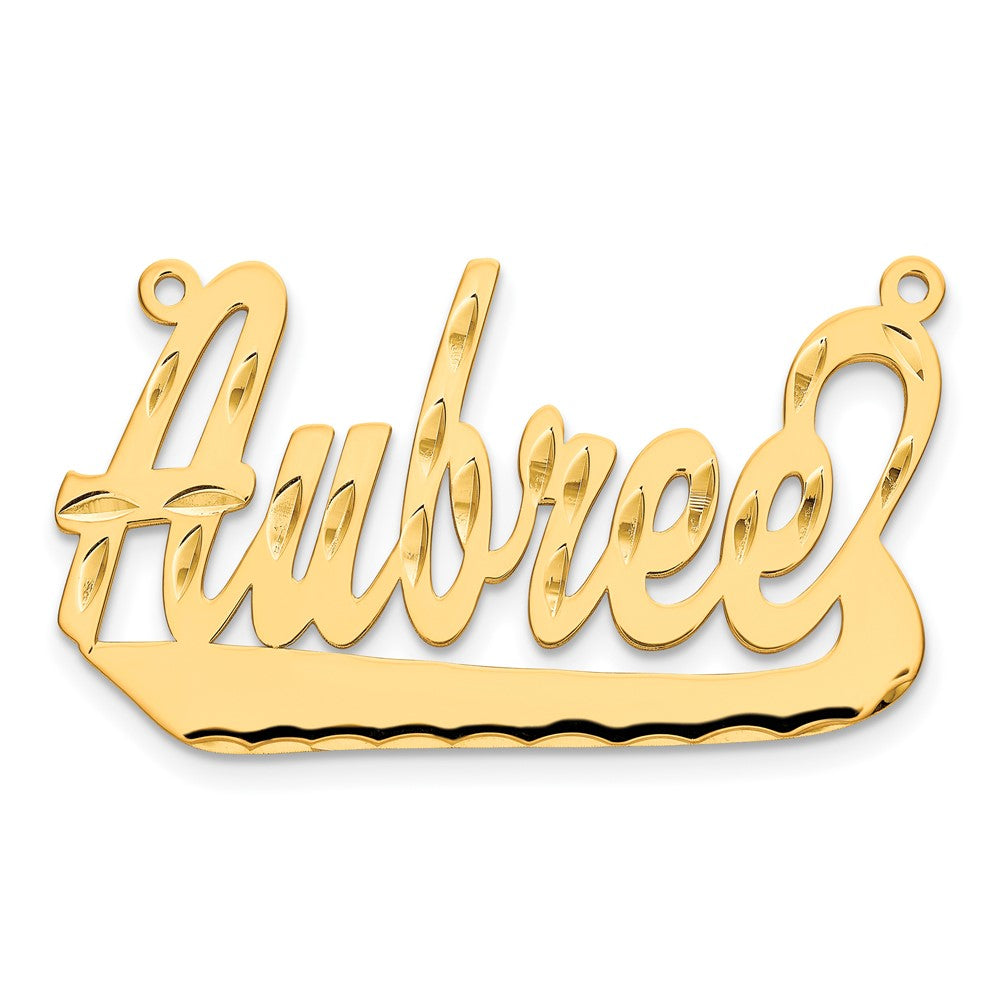 Sterling Silver Gold plated Diamond-cut Name Plate