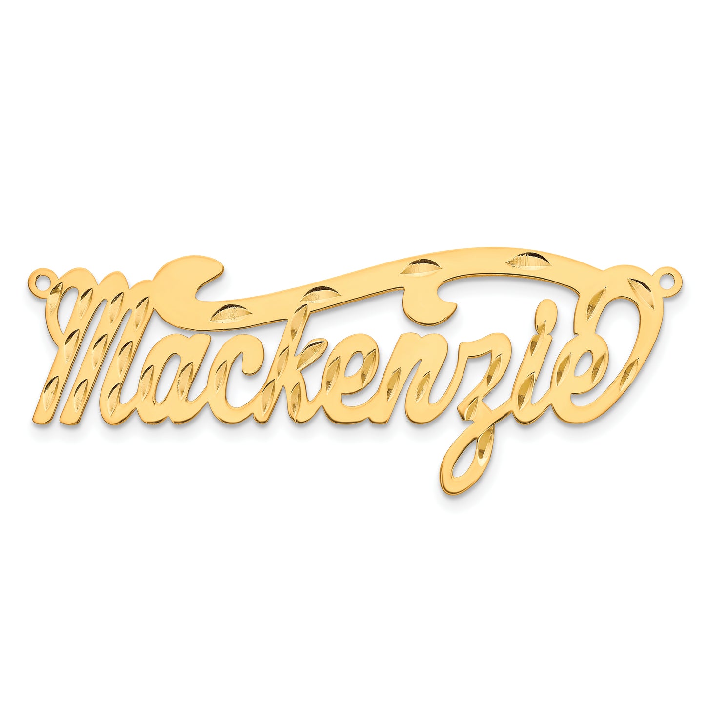 Sterling Silver Gold plated Diamond-cut Name Plate