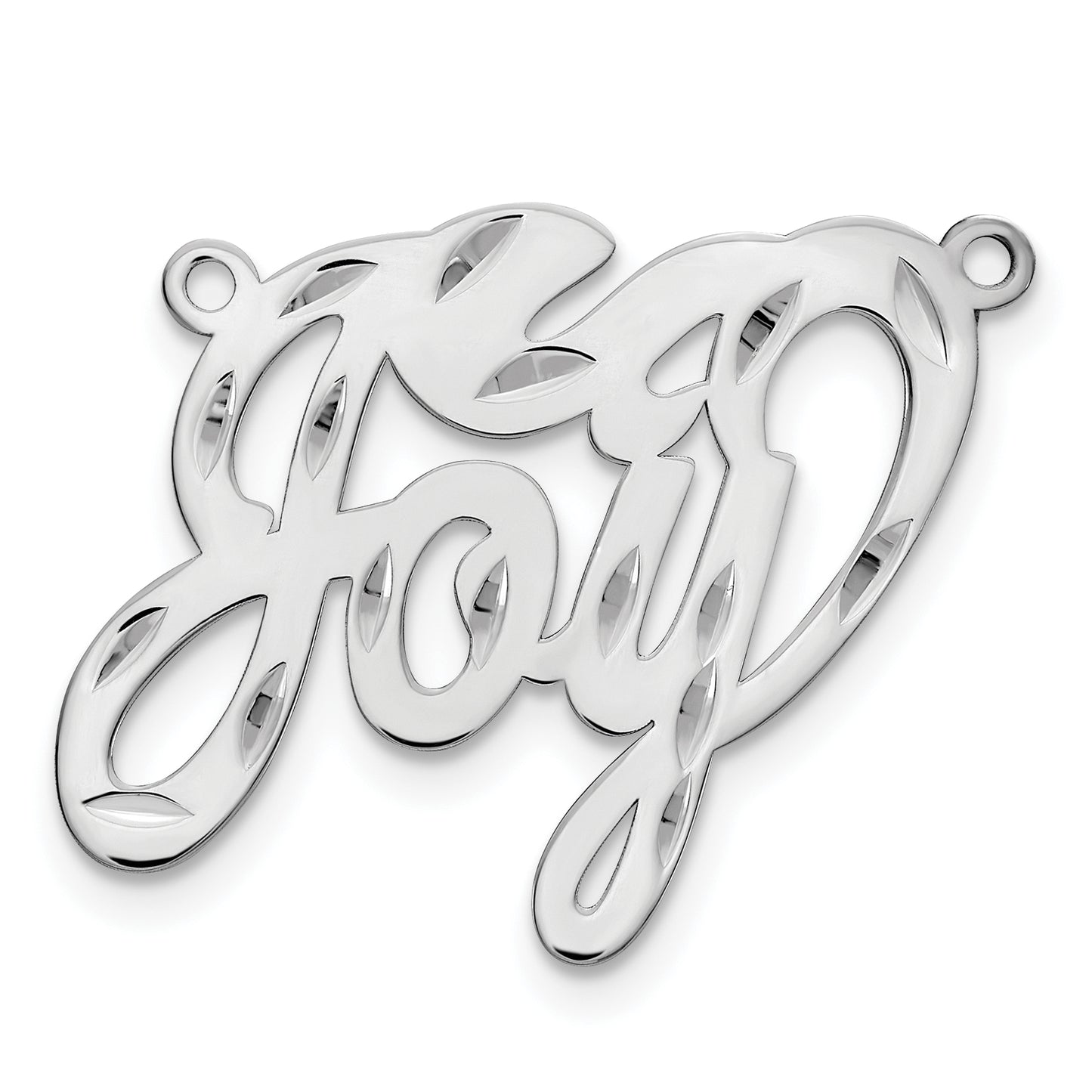 Sterling Silver Rhodium plated Diamond-cut name Plate