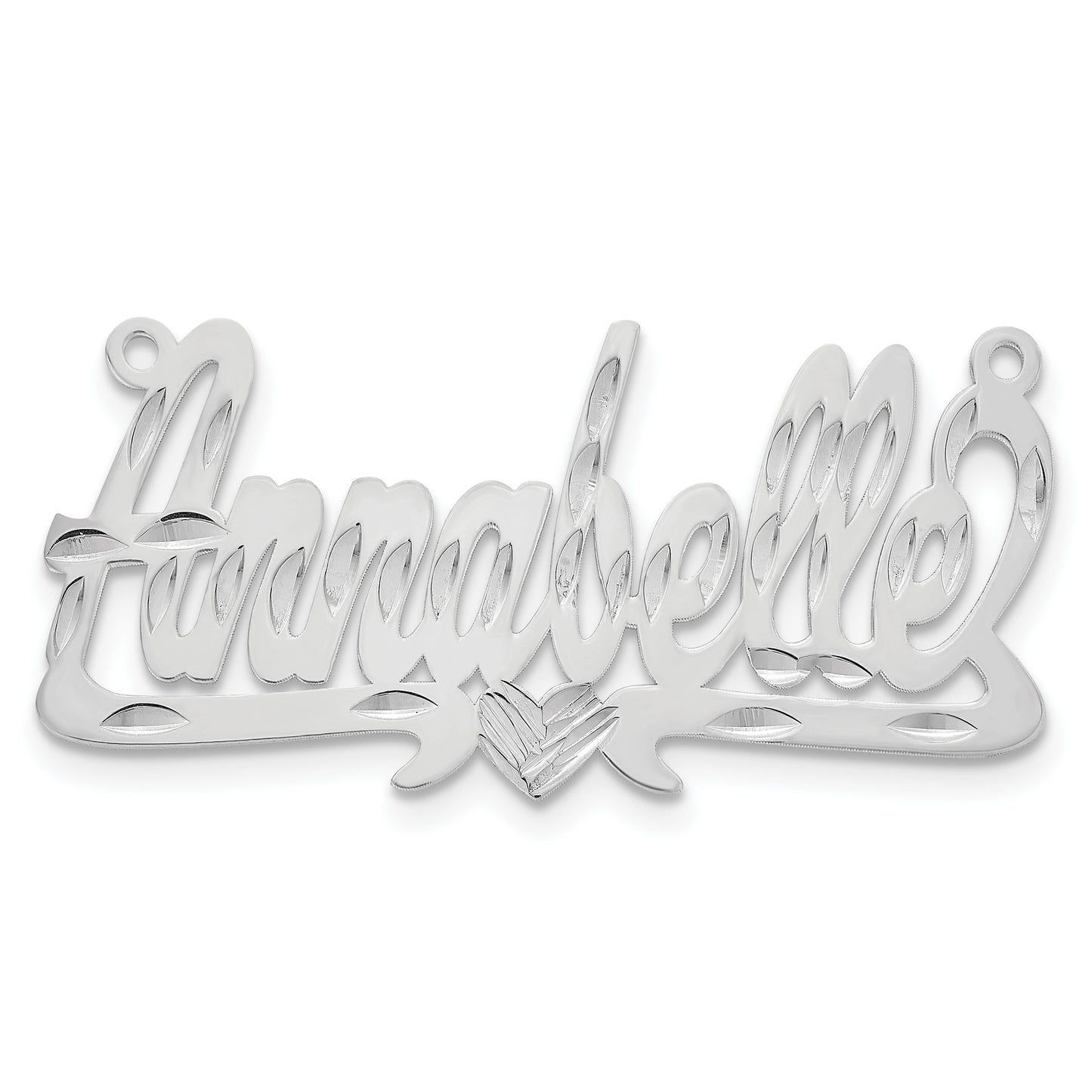 Sterling Silver Rhodium plated .027 Gauge Diamond-cut Name Plate