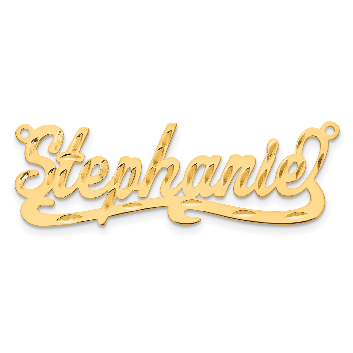 Sterling Silver Gold plated Diamond-cut Name Plate