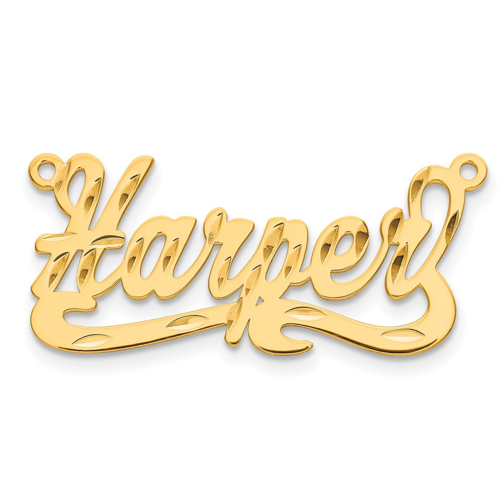 Sterling Silver Gold plated Diamond-cut Name Plate