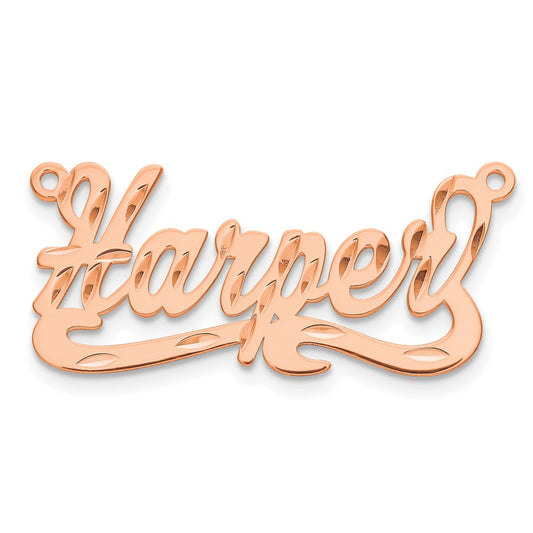 14K Rose Gold Diamond-cut Name Plate