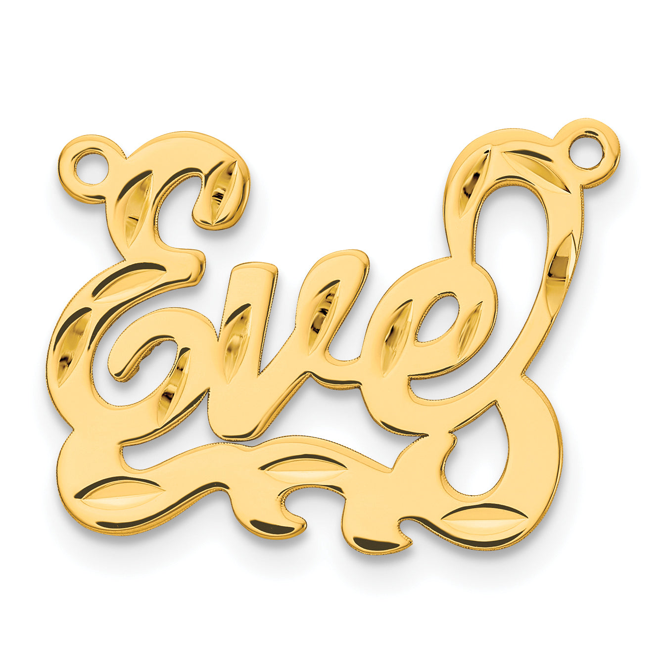 Sterling Silver Gold plated Diamond-cut Name Plate