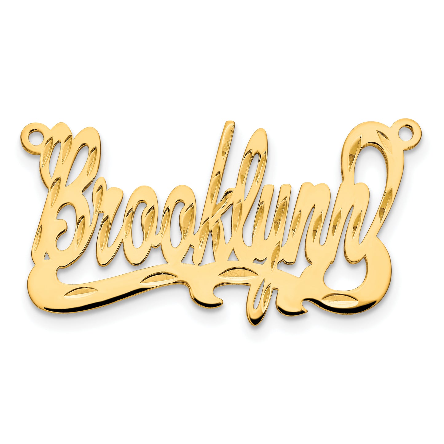Sterling Silver Gold plated Diamond-cut Name Plate