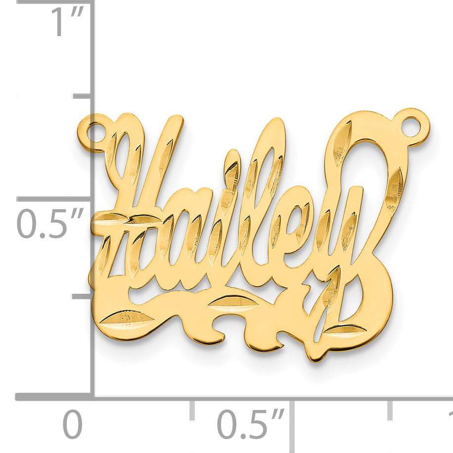 Sterling Silver Gold plated Diamond-cut Name Plate