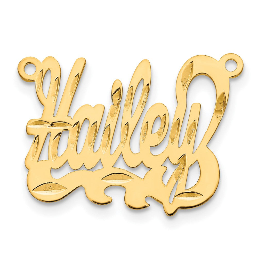 Sterling Silver Gold plated Diamond-cut Name Plate