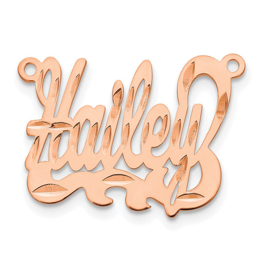 14K Rose Gold Diamond-cut Name Plate