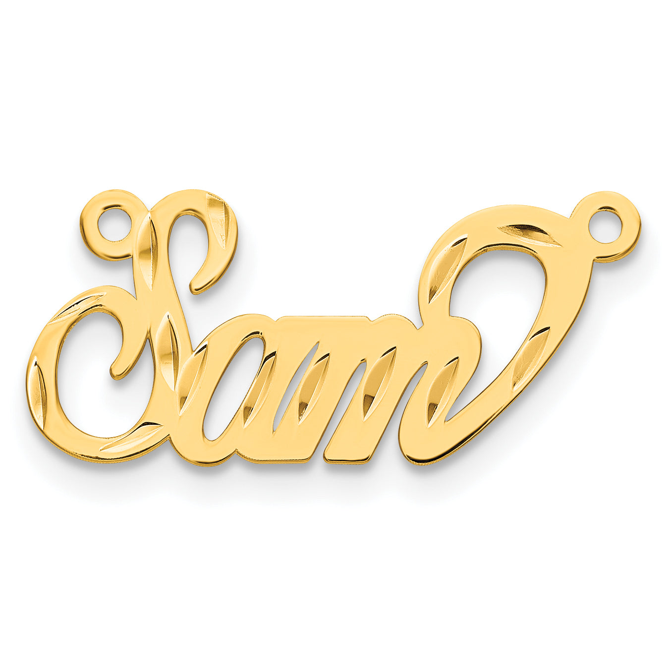 Sterling Silver Gold plated Diamond-cut Name Plate