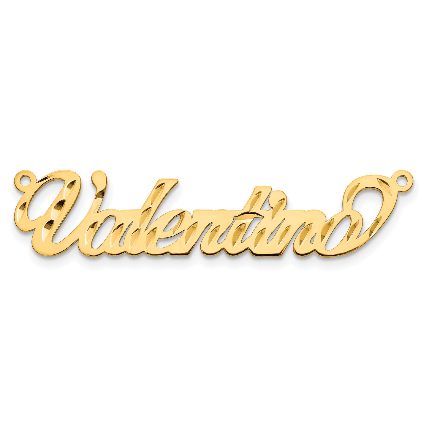 Sterling Silver Gold plated Diamond-cut Name Plate