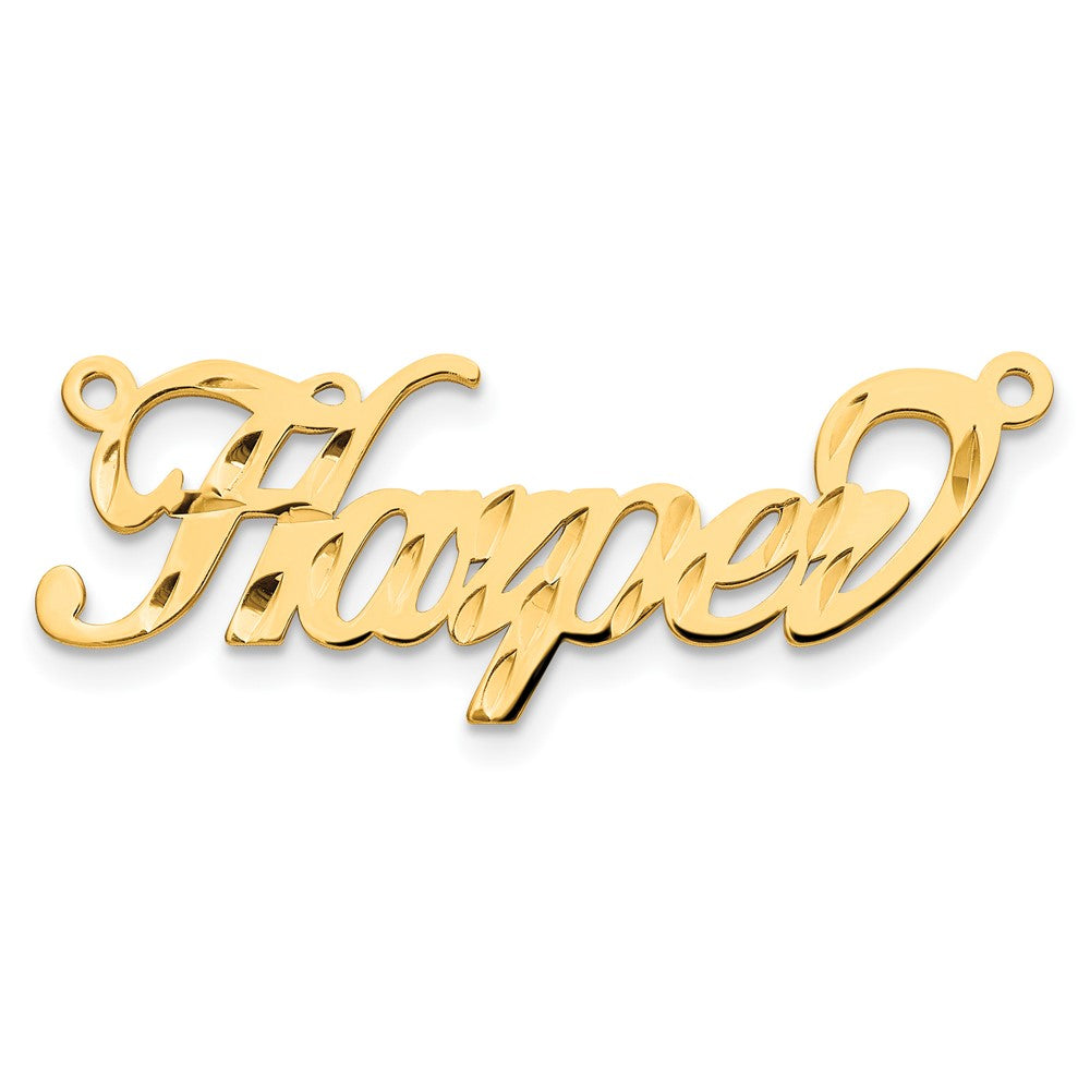 Sterling Silver Gold plated Diamond-cut Name Plate