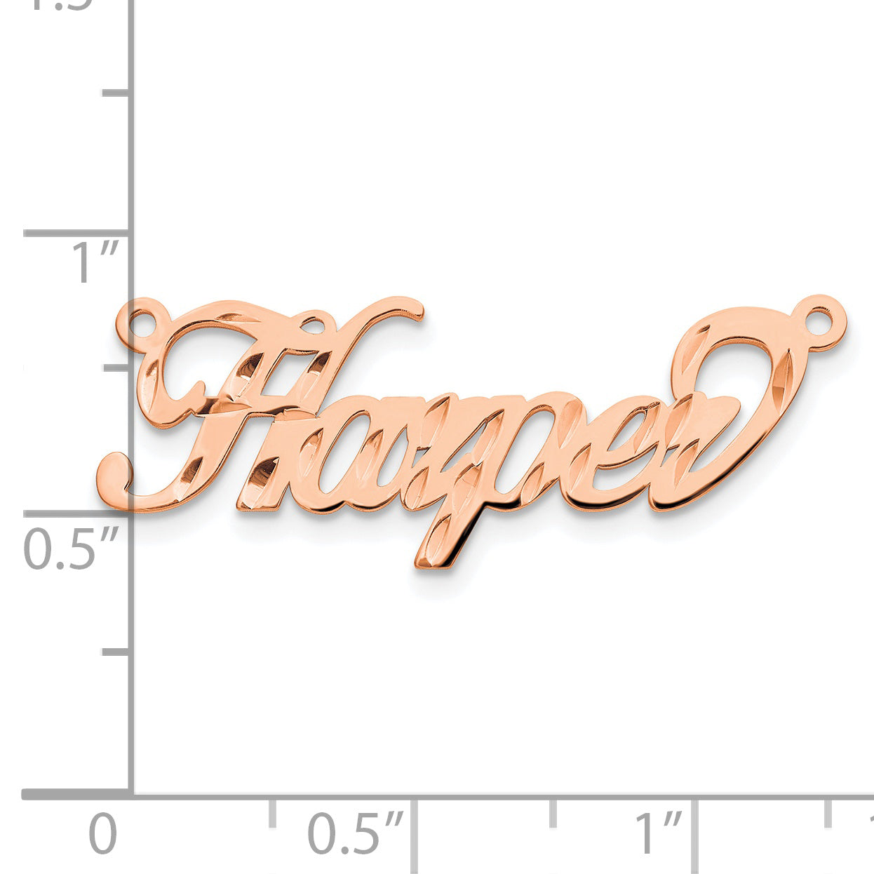 14K Rose Gold Diamond-cut Name Plate