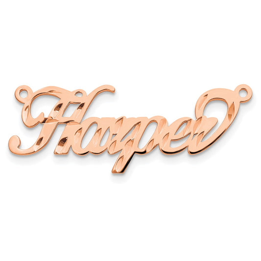 14K Rose Gold Diamond-cut Name Plate
