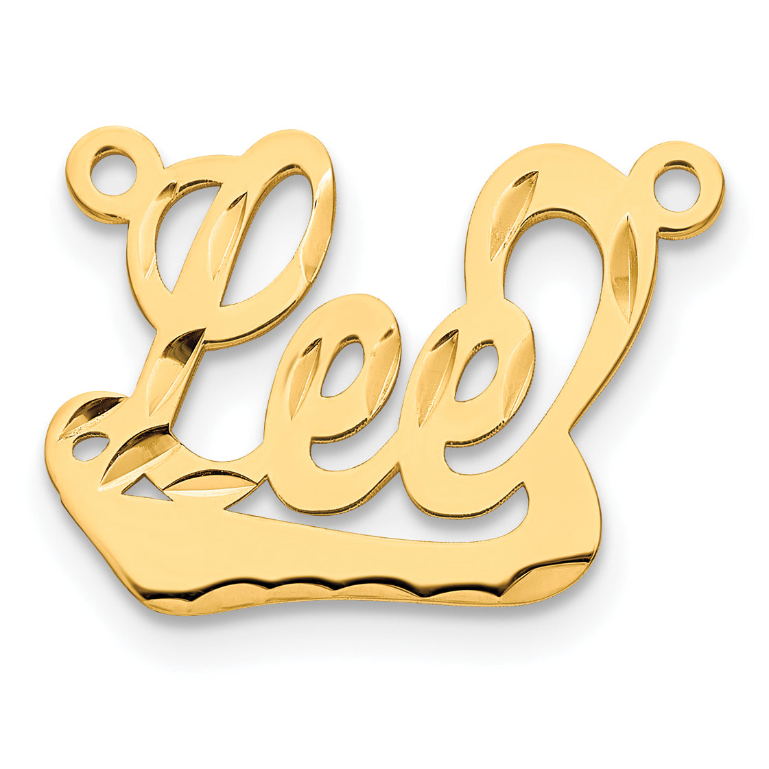 Sterling Silver Gold plated Diamond-cut Name Plate