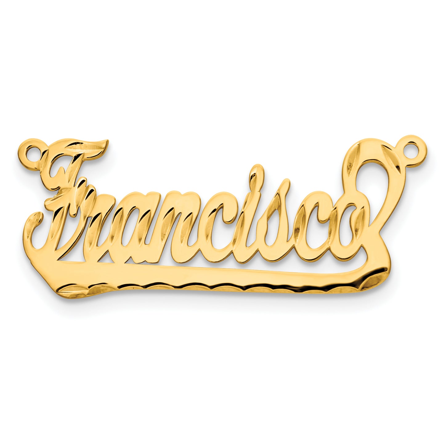 Sterling Silver Gold plated Diamond-cut Name Plate