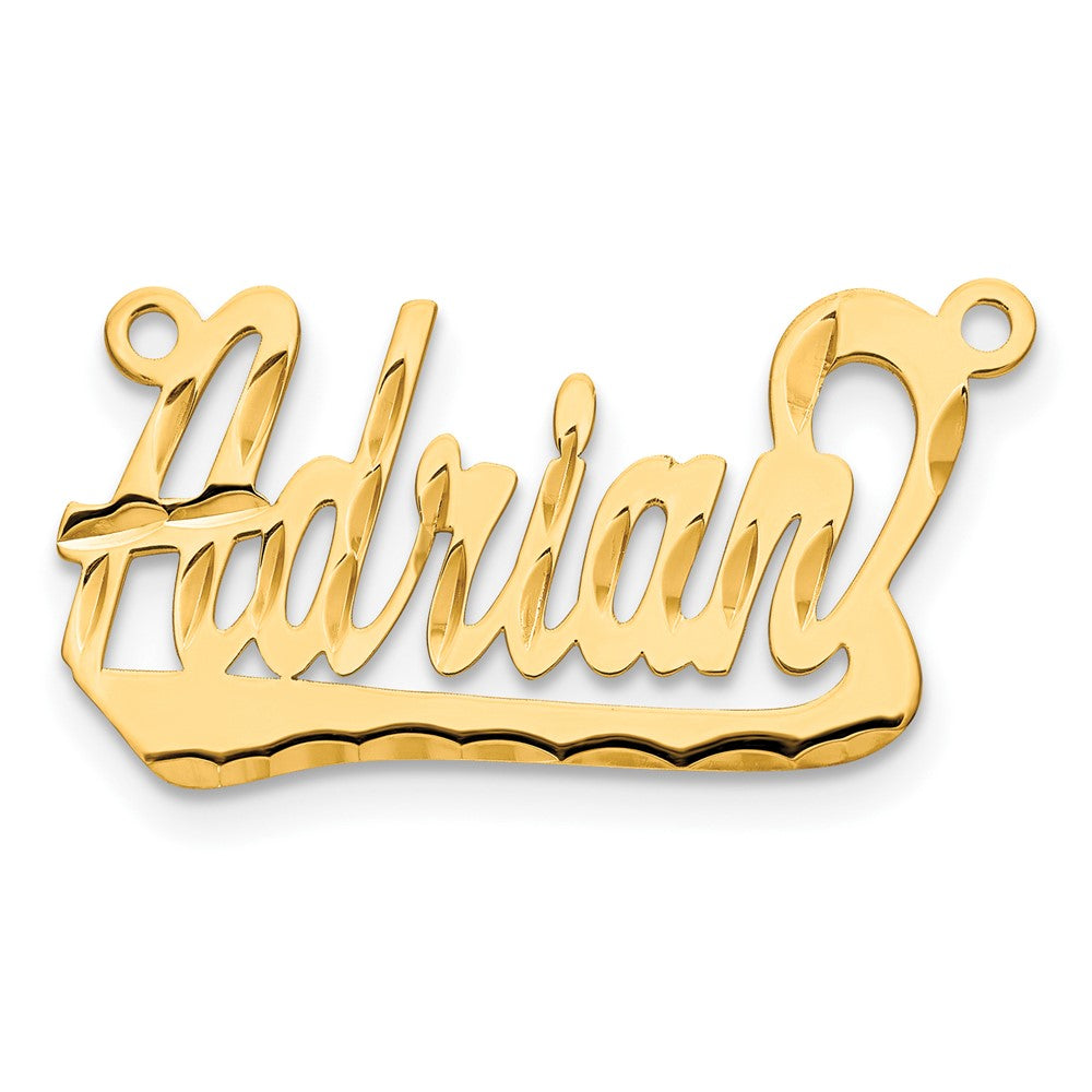 Sterling Silver Gold plated Diamond-cut Name Plate