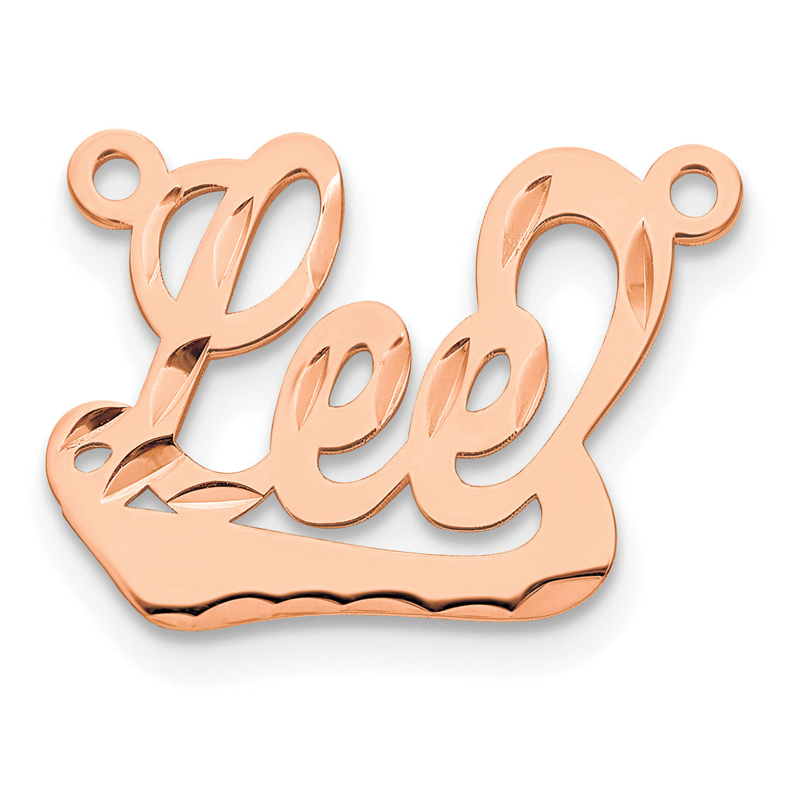 Sterling Silver Rose Gold plated Diamond-cut Name Plate