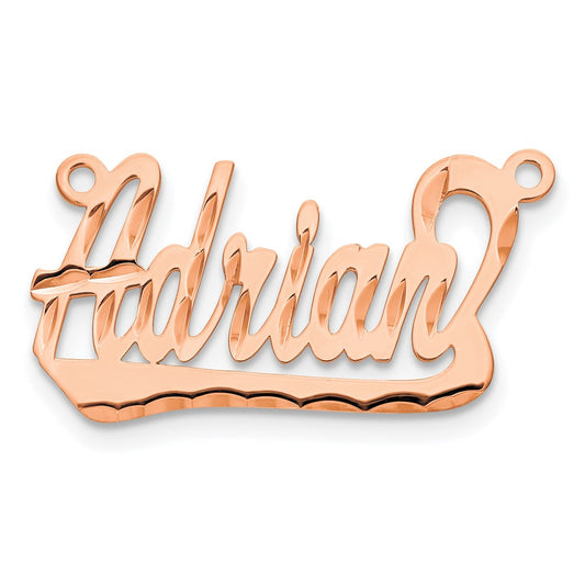 14k Rose Gold Diamond-cut Name Plate