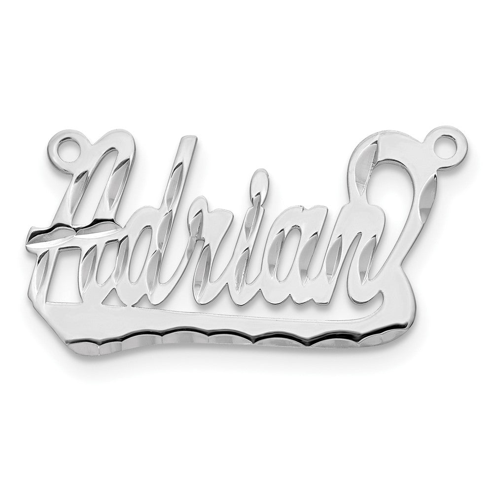14K White Gold Diamond-cut Name Plate