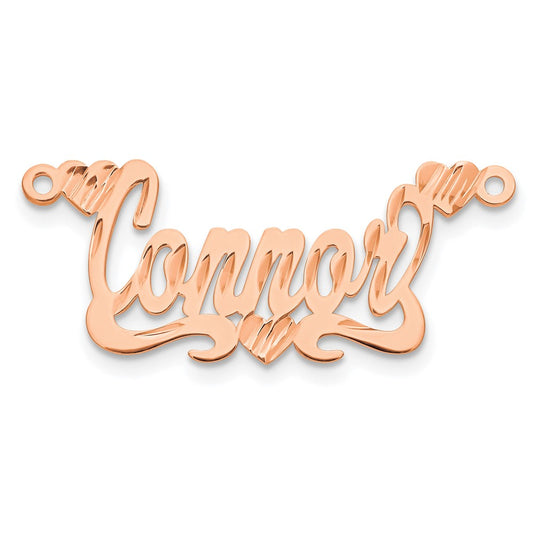 14K Rose Gold Diamond-cut Hearts Name Plate