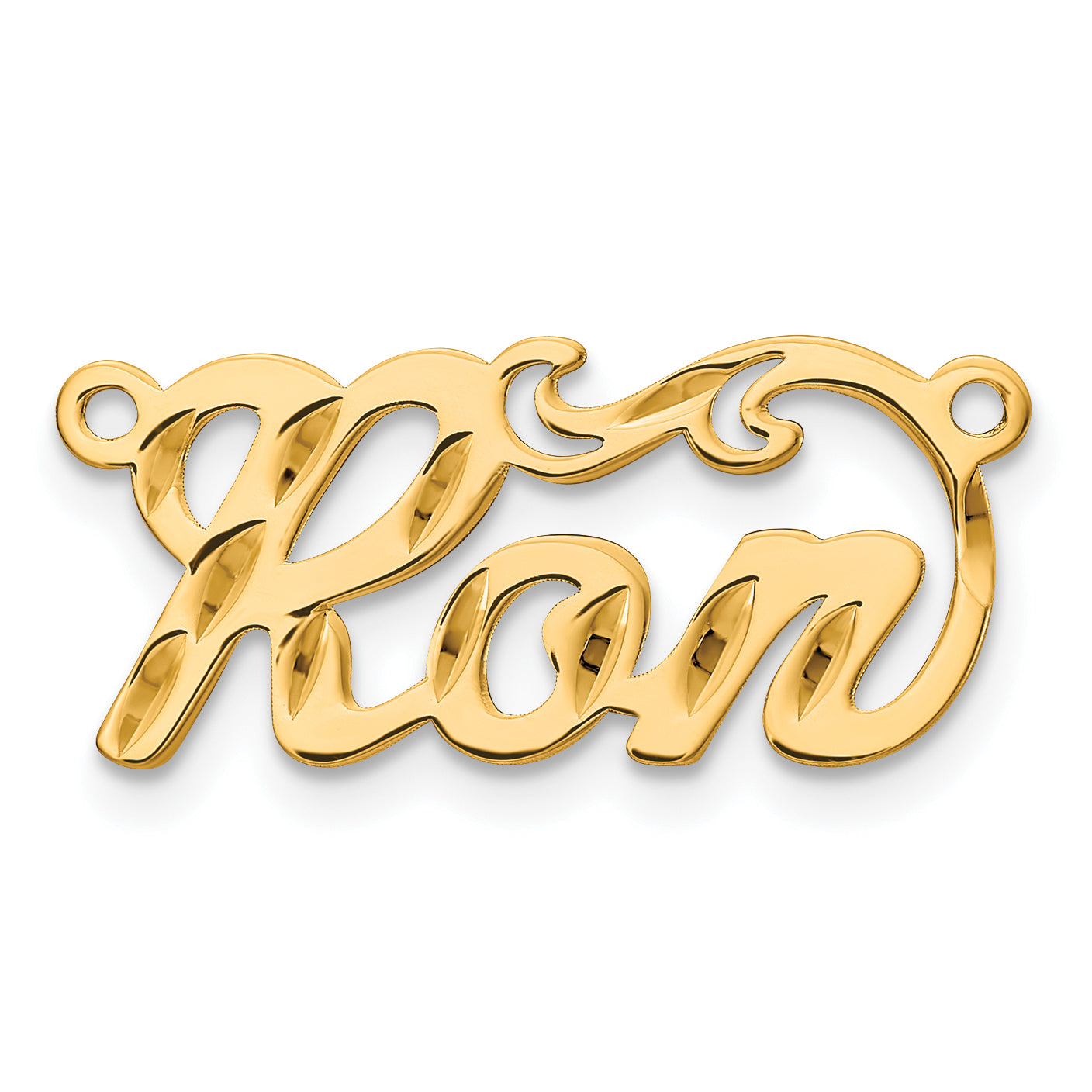 Sterling Silver Gold plated Diamond-cut Name Plate