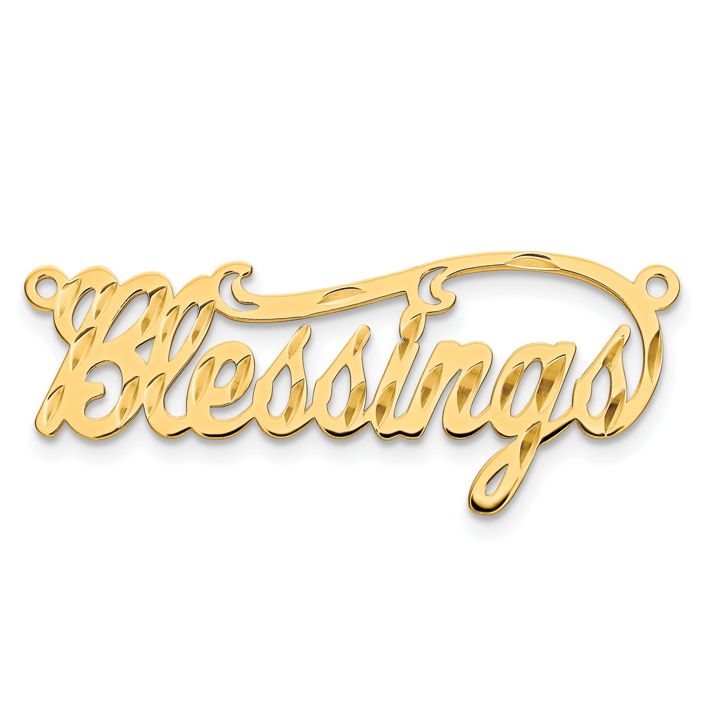 Sterling Silver Gold plated Diamond-cut Name Plate