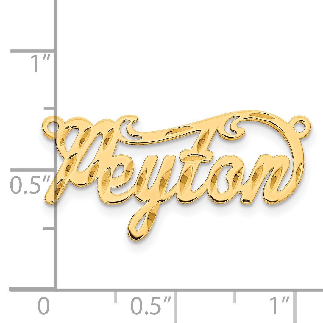 Sterling Silver Gold plated Diamond-cut Name Plate