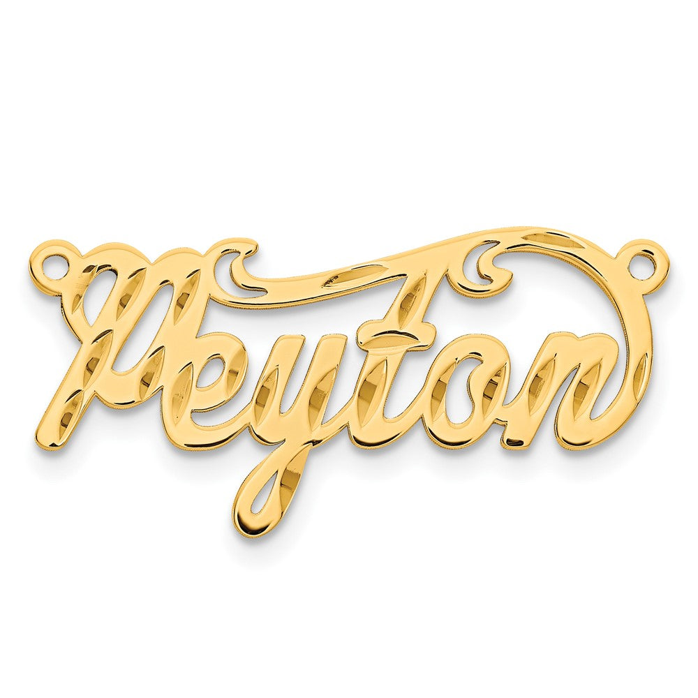 Sterling Silver Gold plated Diamond-cut Name Plate