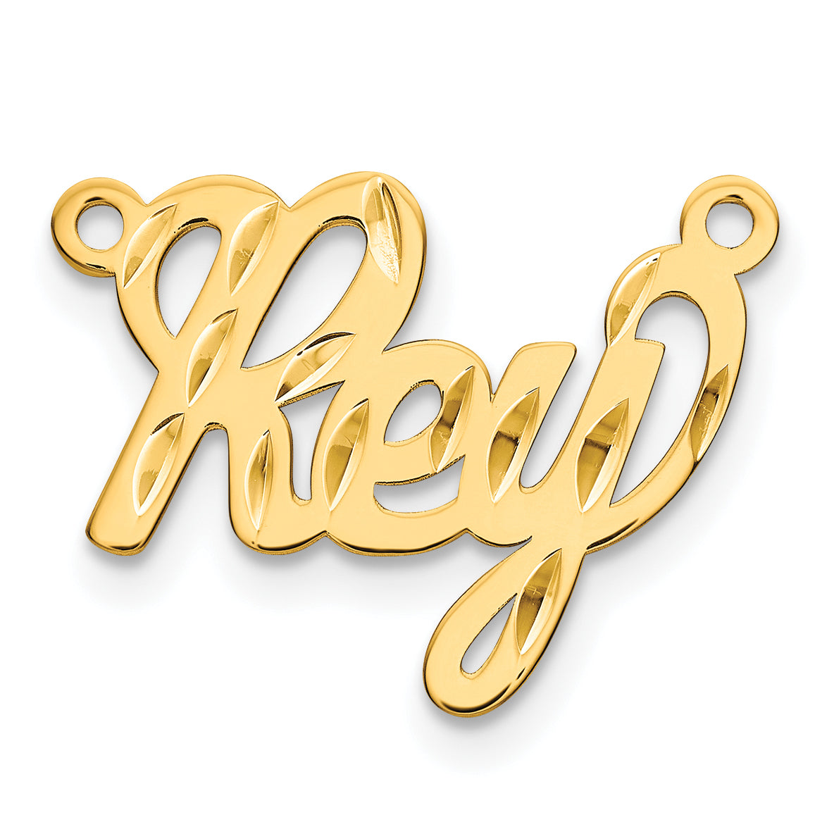 Sterling Silver Gold plated Diamond-cut Name Plate