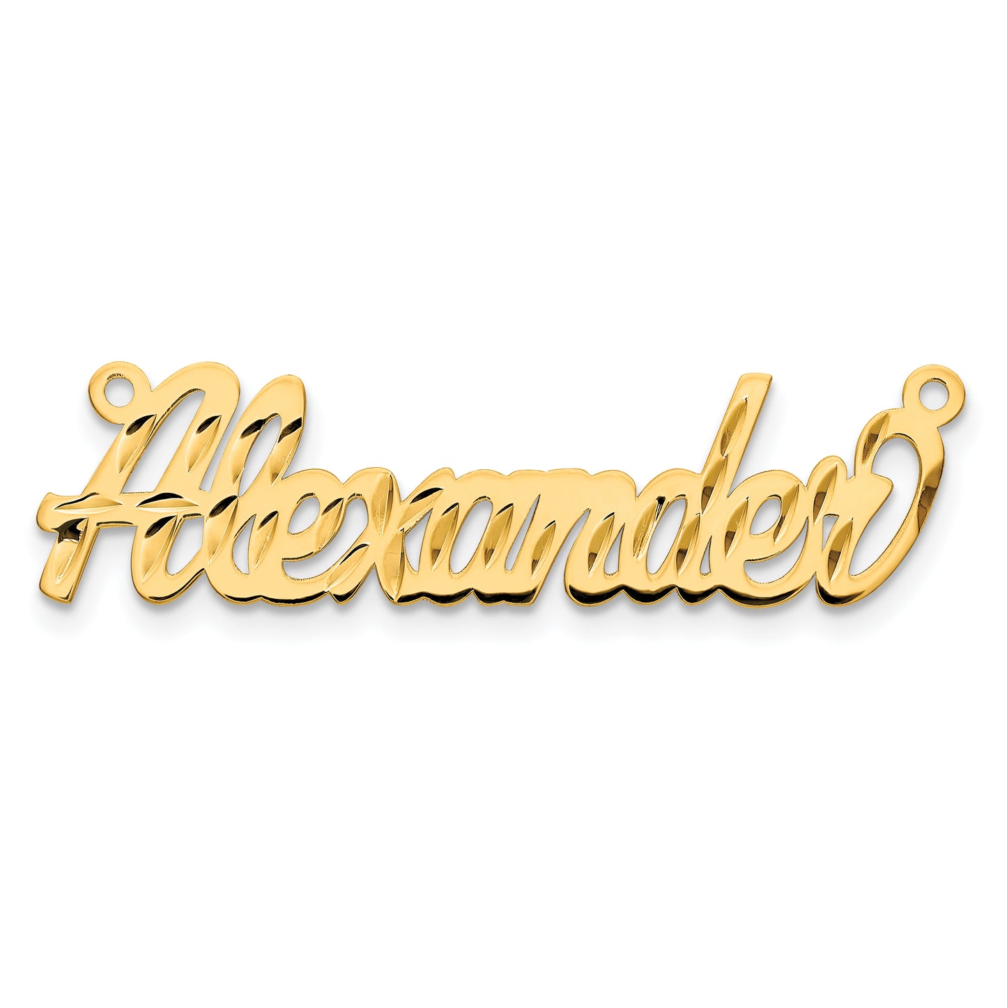 Sterling Silver Gold plated Diamond-cut Name Plate