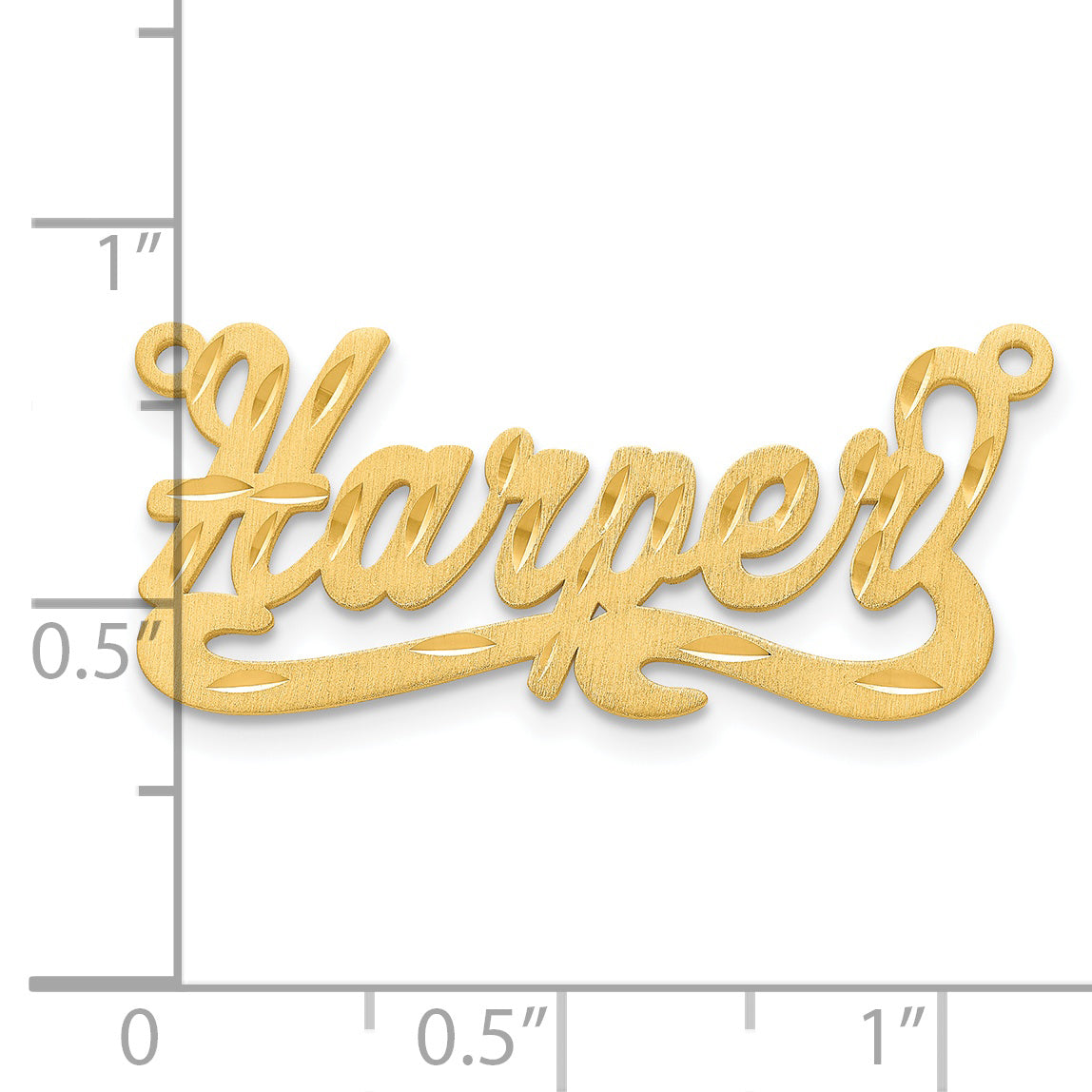 Sterling Silver Gold plated Satin Diamond-cut Name Plate