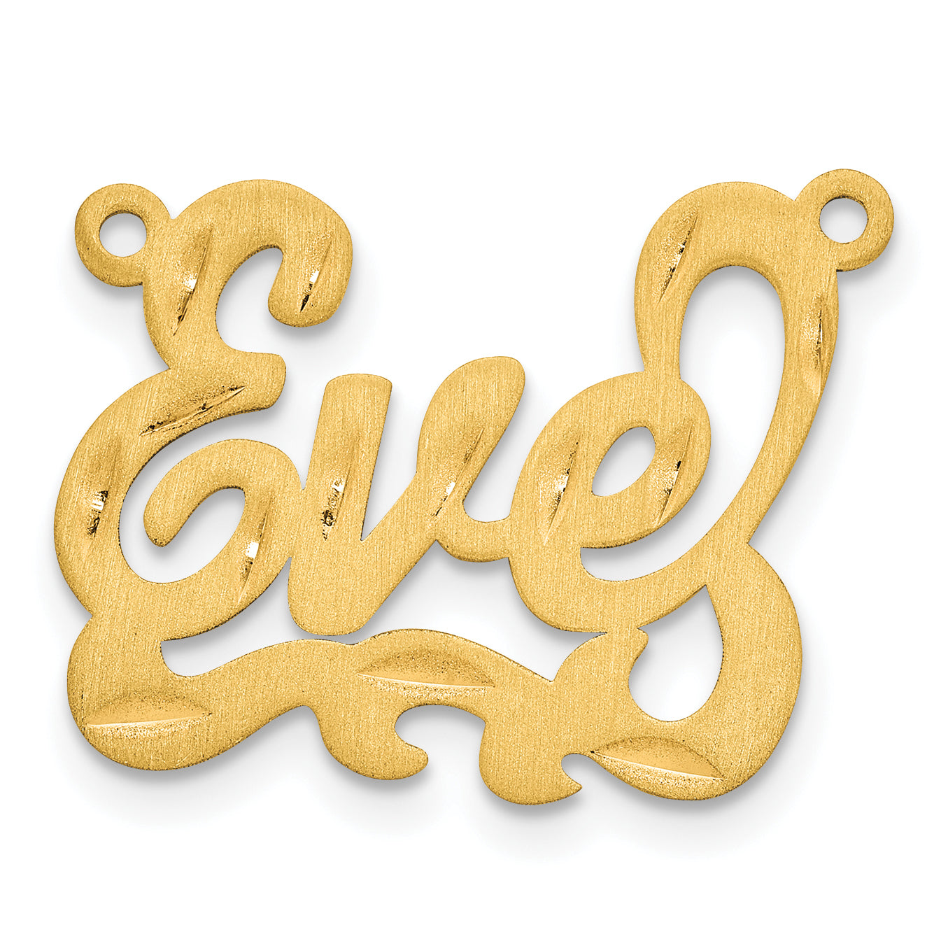 Sterling Silver Gold plated Satin Diamond-cut Name Plate