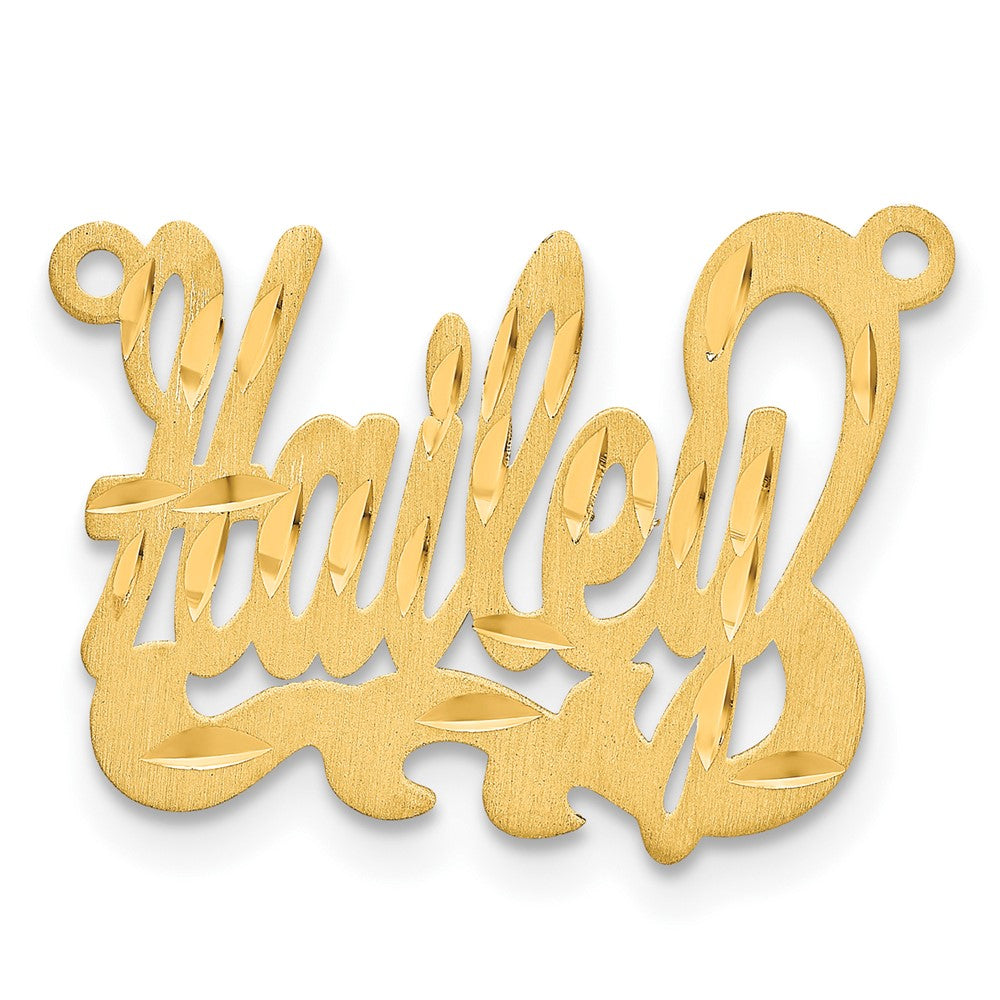 Sterling Silver Gold plated Satin Diamond-cut Name Plate