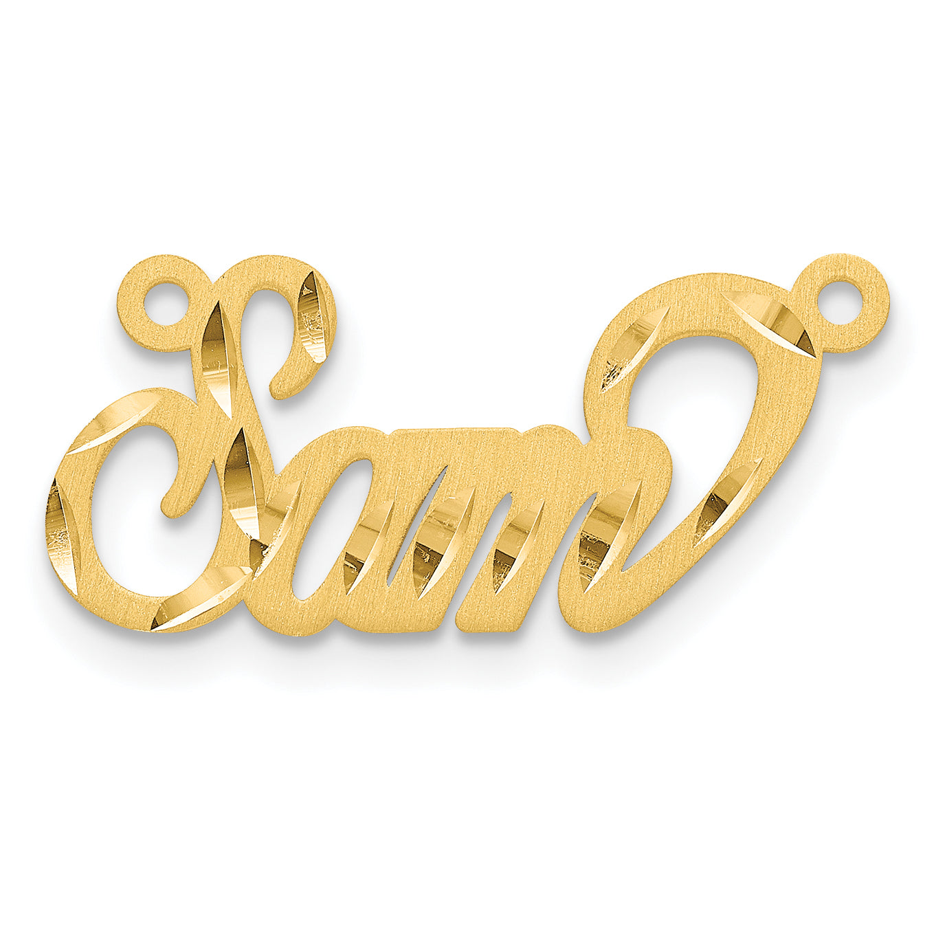 Sterling Silver Gold plated Satin Diamond-cut Name Plate