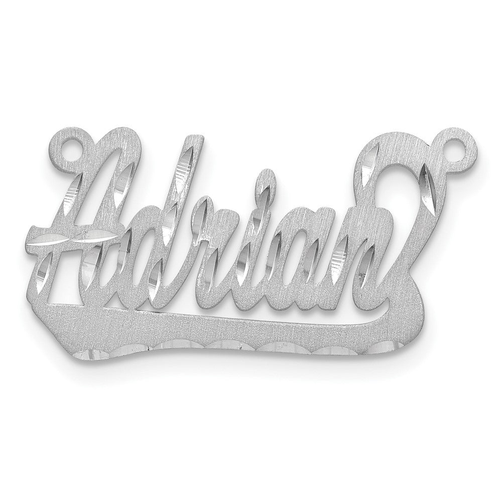 Sterling Silver Gold plated Satin Diamond-cut Name Plate