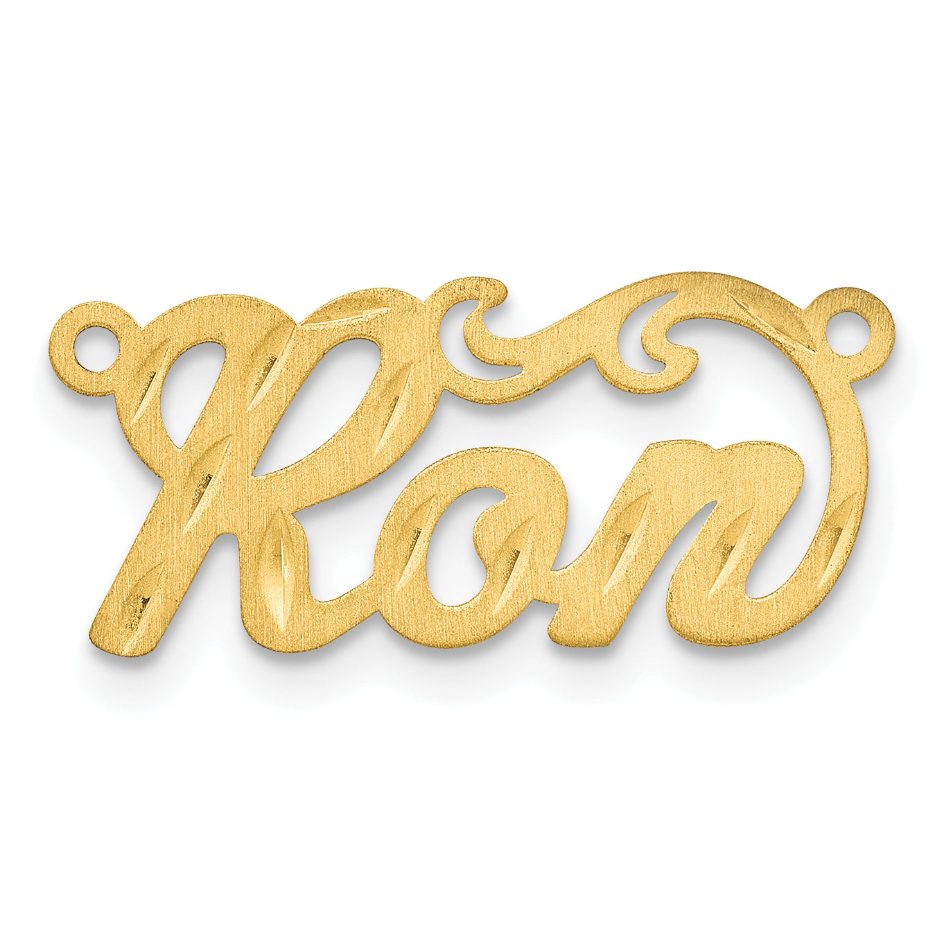 Sterling Silver Gold plated Satin Diamond-cut Name Plate