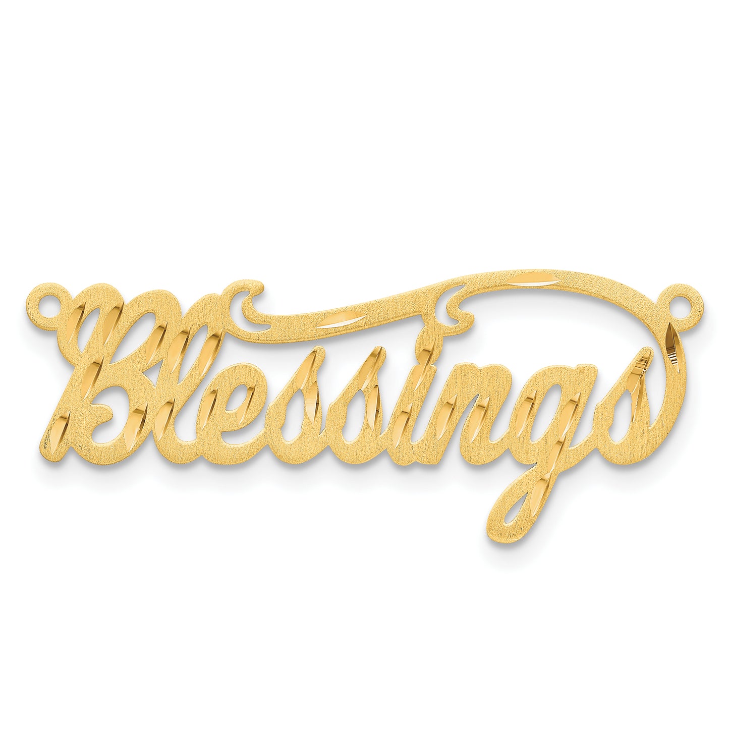 Sterling Silver Gold plated Satin Diamond-cut Name Plate