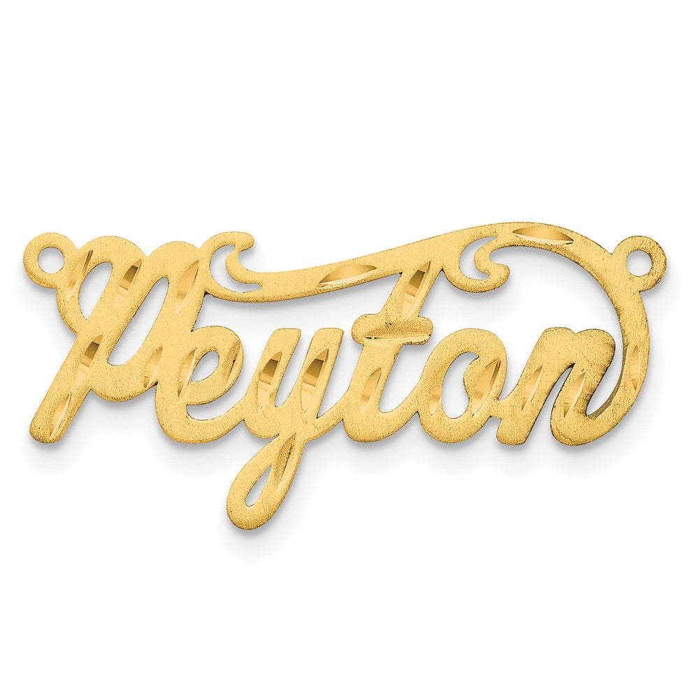 Sterling Silver Gold plated Satin Diamond-cut Name Plate