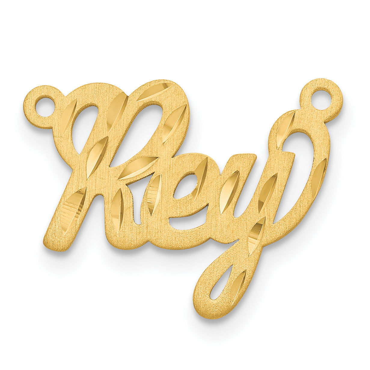 Sterling Silver Gold plated Satin Diamond-cut Name Plate