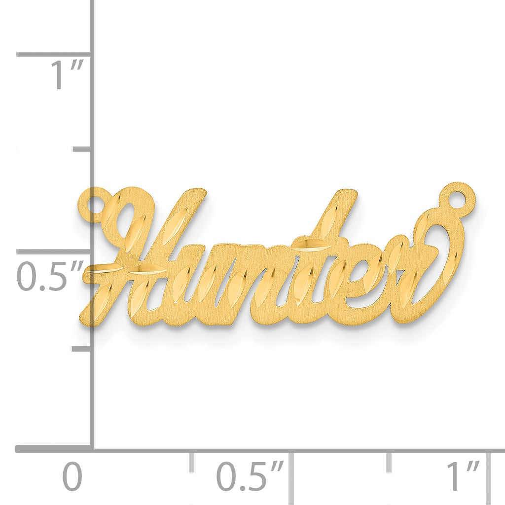 Sterling Silver Gold plated Satin Diamond-cut Name Plate