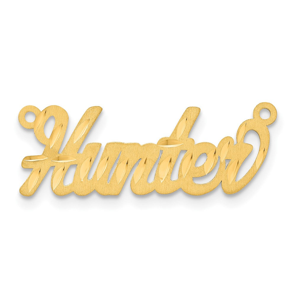 Sterling Silver Gold plated Satin Diamond-cut Name Plate