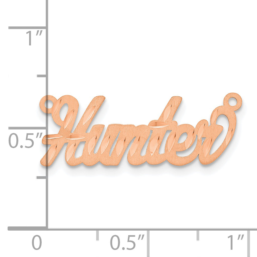 14K Rose Gold Satin Diamond-cut Name Plate
