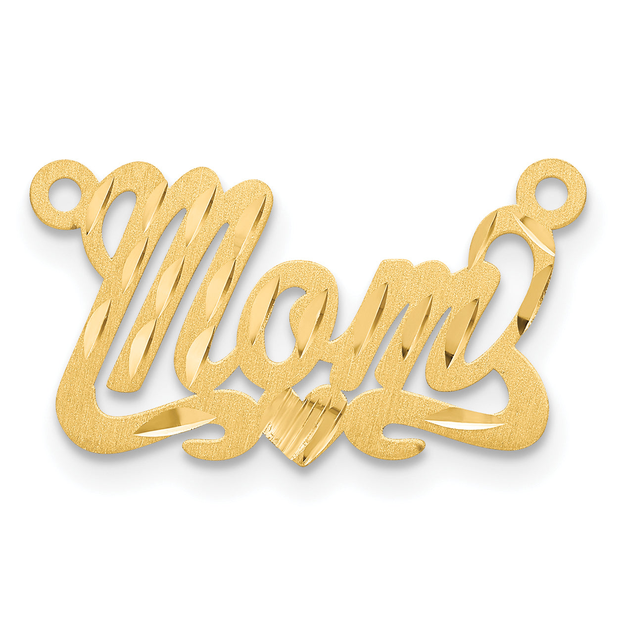 Sterling Silver Gold plated Satin Diamond-cut Heart Name Plate