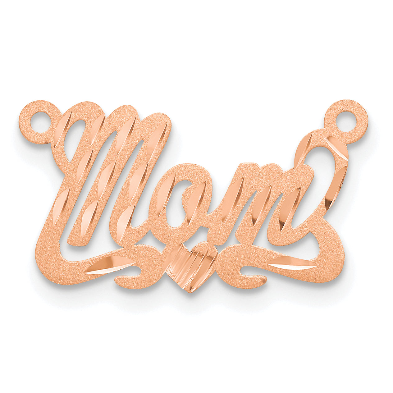 Sterling Silver Rose Gold Plated Satin Diamond Cut Name Plate