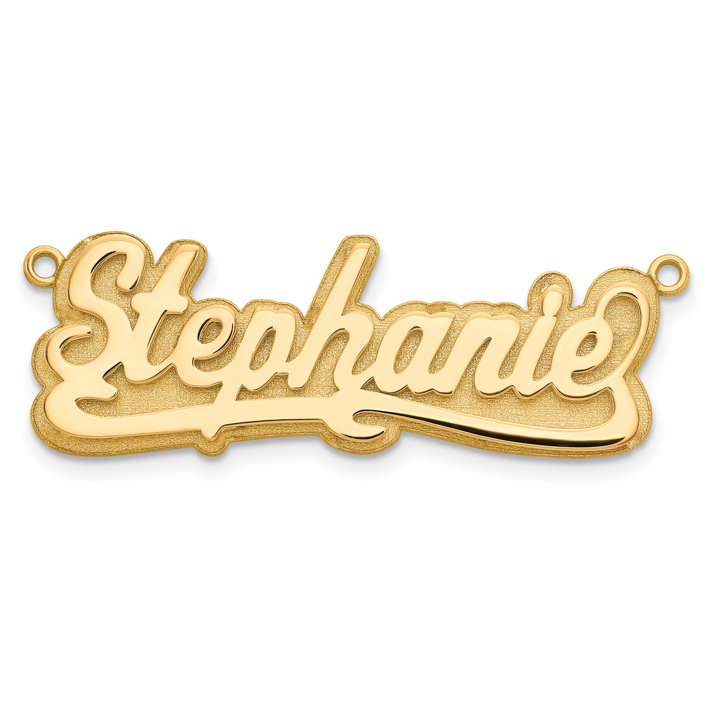 Sterling Silver Gold plated 3D Polished Name Plate