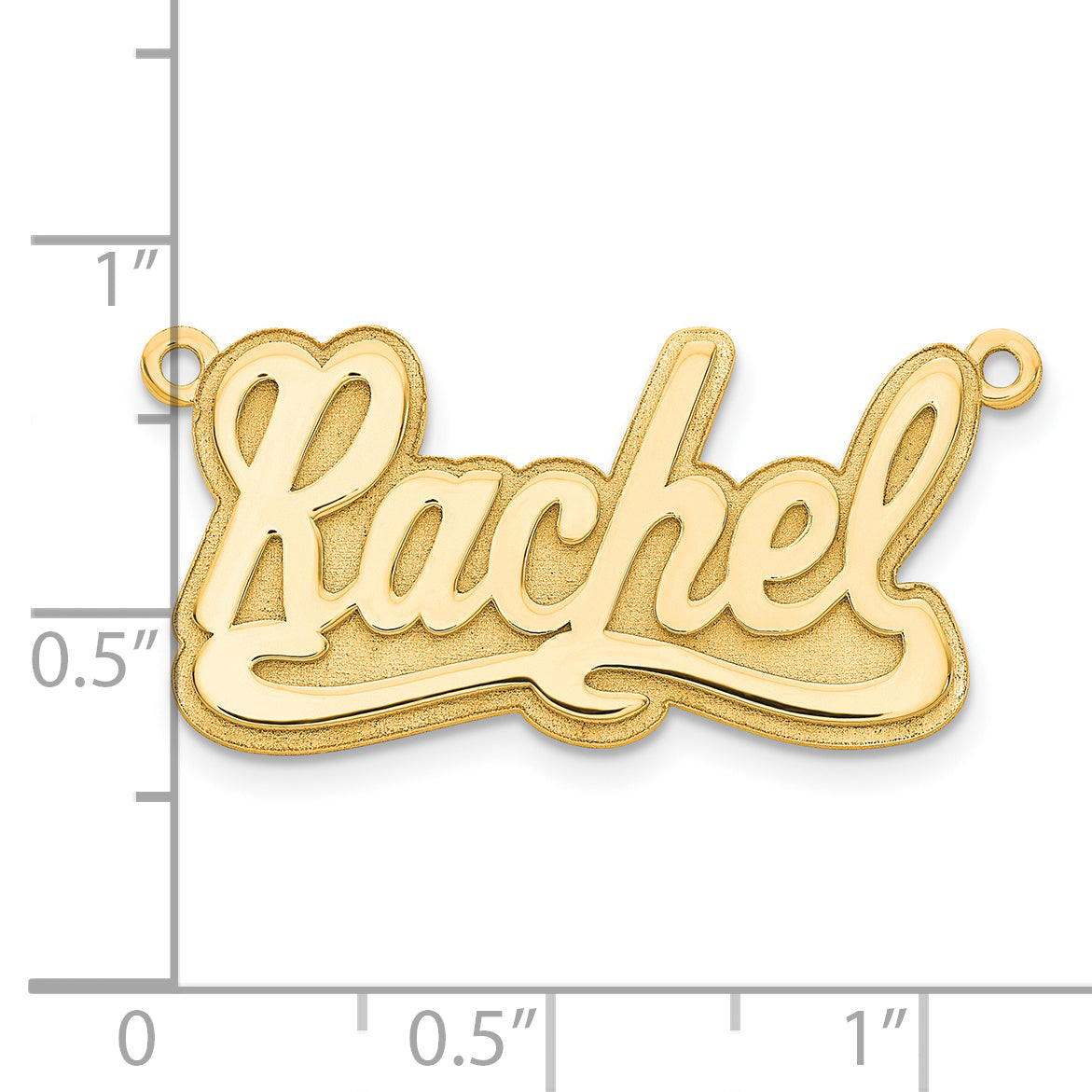 Sterling Silver Gold plated 3D Polished Name Plate