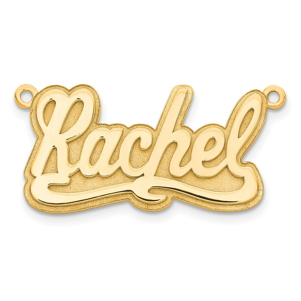 Sterling Silver Gold plated 3D Polished Name Plate